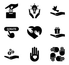 hands holding different types of items and giving them to each other with the words donation