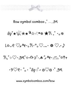 the font and symbols for bow symbol combos