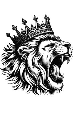 a lion with a crown on its head