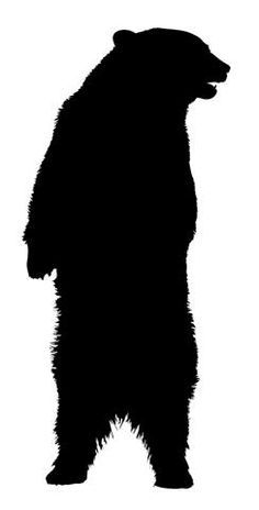 the silhouette of a bear on a white background