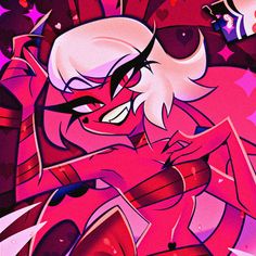 an image of a cartoon character with pink hair