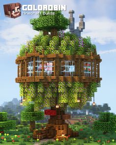 an image of a tree house made out of plants