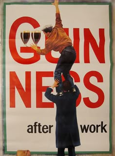 a poster with two people doing tricks in front of a sign that says goin'nesses after work