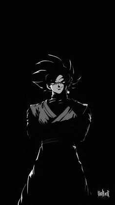 a black and white image of a person in the dark with his arms folded out