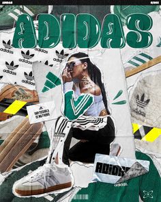 Adidas inspired poster design Adidas Magazine Cover, Adidas Magazine, Adidas Marketing, Sports Fashion Aesthetic, Trendy Graphic, Fashion Advertisement Poster, Adidas Clothing, Poster Fashion Design, Street Style Design