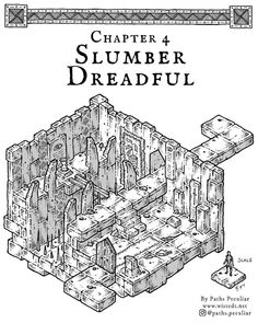 a book cover with an image of a maze and the words,'chapter 4 slumber dreadful '