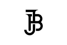 the letter jb is black and white