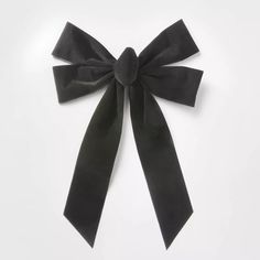 11" Velvet Christmas Bow Black - Wondershop™: Solid Decorative Gift Packaging Accessory, Plastic Material : Target Cheap Wreaths, Classic Black Bow With Ribbon, Large Black Bow, Tiny Black Bows, Velvet Christmas Bow, Ribbon Garland, Black Velvet Bow, Christmas Tree Bows, Heart Shape Box