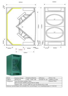 the technical drawing for an outdoor speaker system