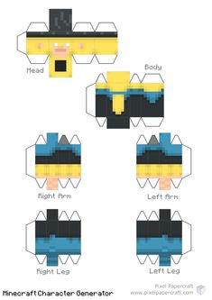 an image of papercrafting instructions to make a minecraft character from the video game