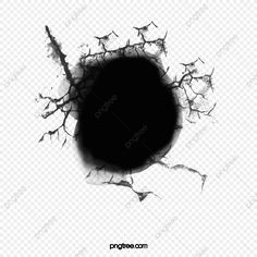 a black hole in the ground that is cracked and has been placed on a transparent background