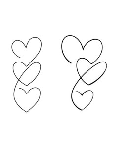 two hearts are drawn in the shape of an arrow and one is shaped like a heart