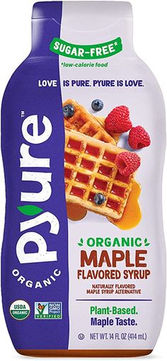 pure organic maple flavored syrup with blueberries, raspberries and maples