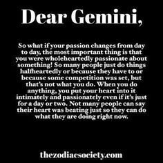 a black and white photo with the words dear gemini
