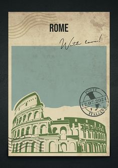 a poster with the words rome written on it