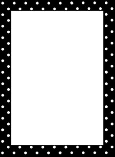 a black and white photo frame with polka dots