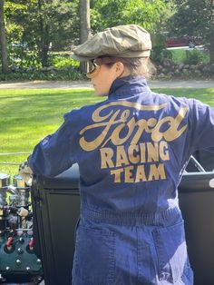 Ford Overalls, Vintage Fox Racing, American Racing 200s, Vintage Racing Apparel Collection, Vintage Racing Tshirt, Retro Nascar Clothing, Mens Coveralls, Vintage Mechanics, Automotive Apparel