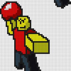 an image of a pixelated character holding a box