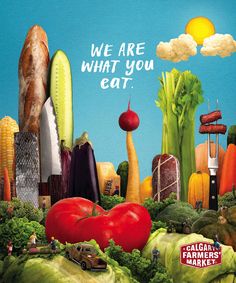 we are what you eat poster with vegetables