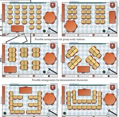 four different tables and chairs are shown in the same diagram, each with an individual's own table
