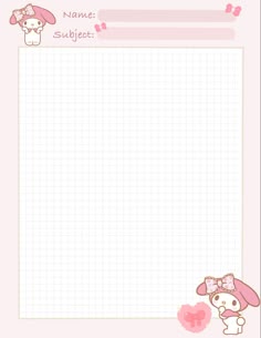 Cute Note Page Template, S Note Templates, Cute Notes Template, Cute Note Taking Template, Sanrio Notes Template, Template For Samsung Notes, Samsung Notes Digital Note Template, Samsung Notes Template, My Melody Digital Notebook