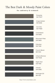 the best dark and moldy paint colors for cabinets, trimwork, walls, floors