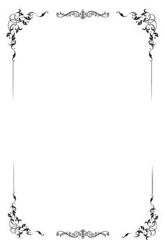 a black and white drawing of an ornate frame