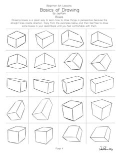worksheet showing how to draw shapes for beginners with pictures on the page