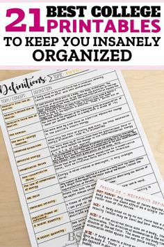 the best college printables to keep you organized