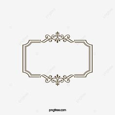 an ornate frame with scrolls and flowers on the edges, line art, border, decorative png and psd