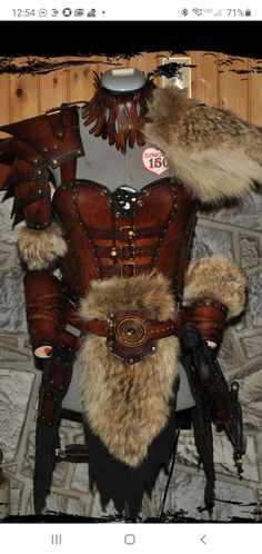 a costume made to look like a man in armor