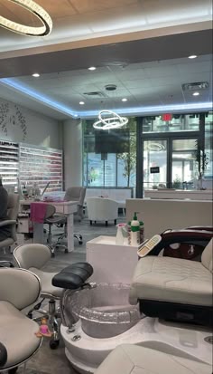 the salon is clean and ready to be used for hair cuttings or manicures