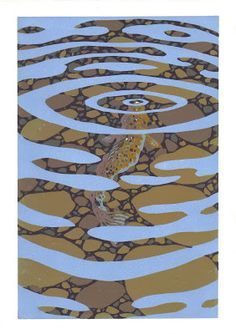 an image of a bird in the water with ripples on it's surface