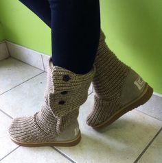 If you love #UGGs for those snowy winter days, you’ll love these! A fun little twist on a classic favourite, these sand coloured knit UGGs are so cute, and sure to keep your feet cozy when #JackFrost comes knocking! #UGGBoots #Winter #PlatosClosetBarrie | www.platosclosetbarrie.com Ugg Knit Boots Outfits, Knit Uggs, Cozy Knit Uggs, Slouchy Boots Uggs Knee, Ugg Chunky Knit Boots, Sweater Boots Outfit, Ugg Knitted, Ugg Knit Boots, Grey Knit Uggs
