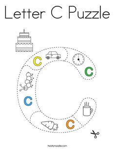 the letter c is for cake coloring page