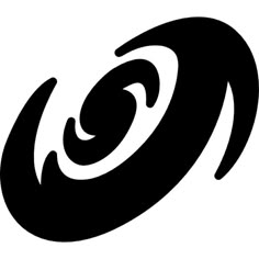 an abstract black and white logo with the letter o in it's middle corner