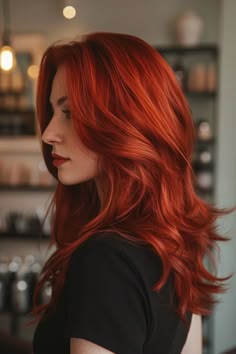 Insta Ruivante Red And Orange Hair Dye Mixed, Read Hair, Orange Hair Inspiration, Bright Red Copper Hair, Orange Red Hair Color, Red Orange Hair Color, Ginger Red Hair Color, Bright Copper Red Hair, Orange Copper Hair Color