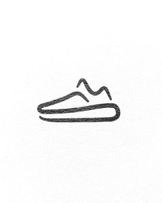 a black and white drawing of a shoe