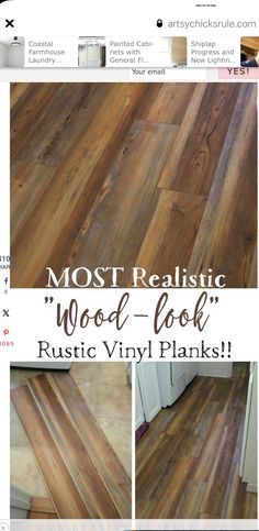wood flooring that looks like it has been painted and is being used as an ad for