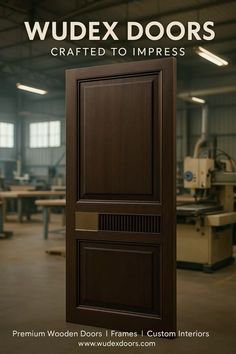 an open door with the words wudex doors crafted to impress