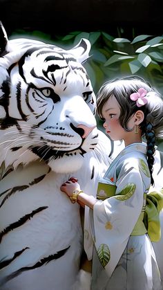 Anime Tiger Wallpaper, Anime White Tiger, White Tiger Girl, Tiger Girl Wallpaper, Anthropomorphic White Tiger, Tiger Girl Character, Anthropomorphic Tiger Girl, Princess With Tiger, Girl And Tiger