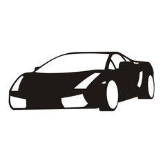 a black and white silhouette of a sports car