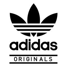 the adidas logo is shown in black and white