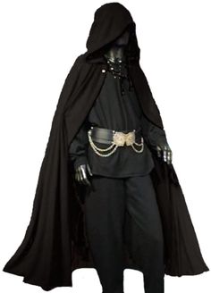 Fantasy Hooded Cape For Larp, Medieval Black Cosplay Costume For Themed Events, Black Outerwear For Larp And Medieval Festivals, Medieval Cloak Men, Luxury Black Costume For Larp, Black Cloak Men, Swordsman Cape, Medieval Cape Men, Black Cape For Larp