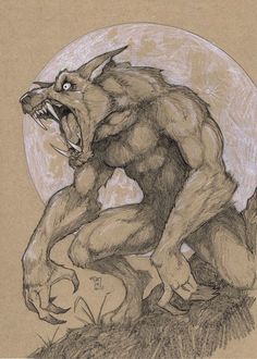 a drawing of a wolf with its mouth open