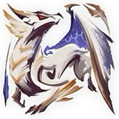 an artistic drawing of a bird with wings