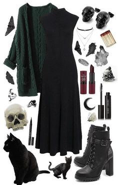 Witchcore Style, Witchy Attire, Coven Outfits, Cool Witch Outfits, Witch Aesthetic Dress, Subtle Witch Outfit, Witch Style Outfits Modern, Modern Witch Outfit Ideas, Witch Outfit Casual