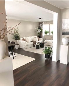 the living room is clean and ready to be used for entertaining purposes in someone's home