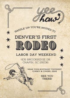 an old style rodeo party flyer