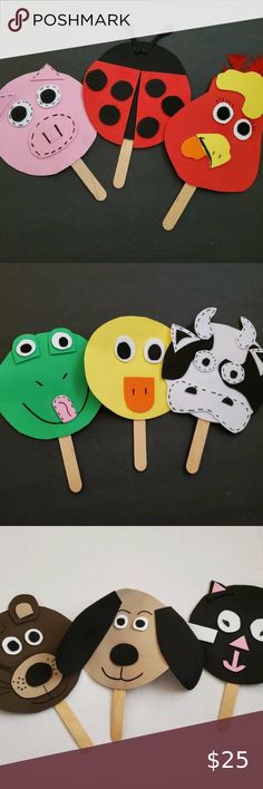Stick Puppet Animals - Handmade with Craft Foam